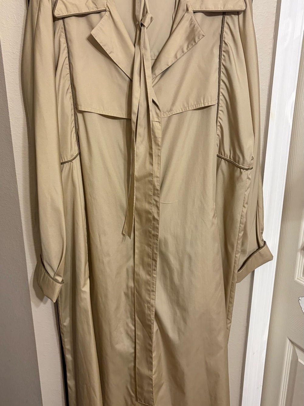 Vintage Judy Scates For Raincheetahs Trench Coat Size 12 Tan Beige Qiana Nylon